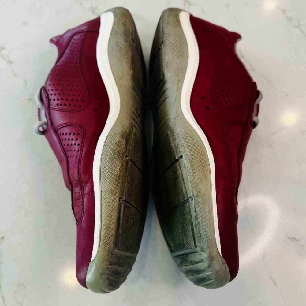 Prada Americas Cup Men 12 Red Leather Sneaker Low Top Trainers Athleisure Sporty - Picture 4 of 14